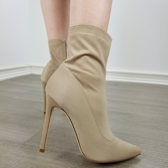 Sexy Flower Print Stiletto Stretch Sock Boots